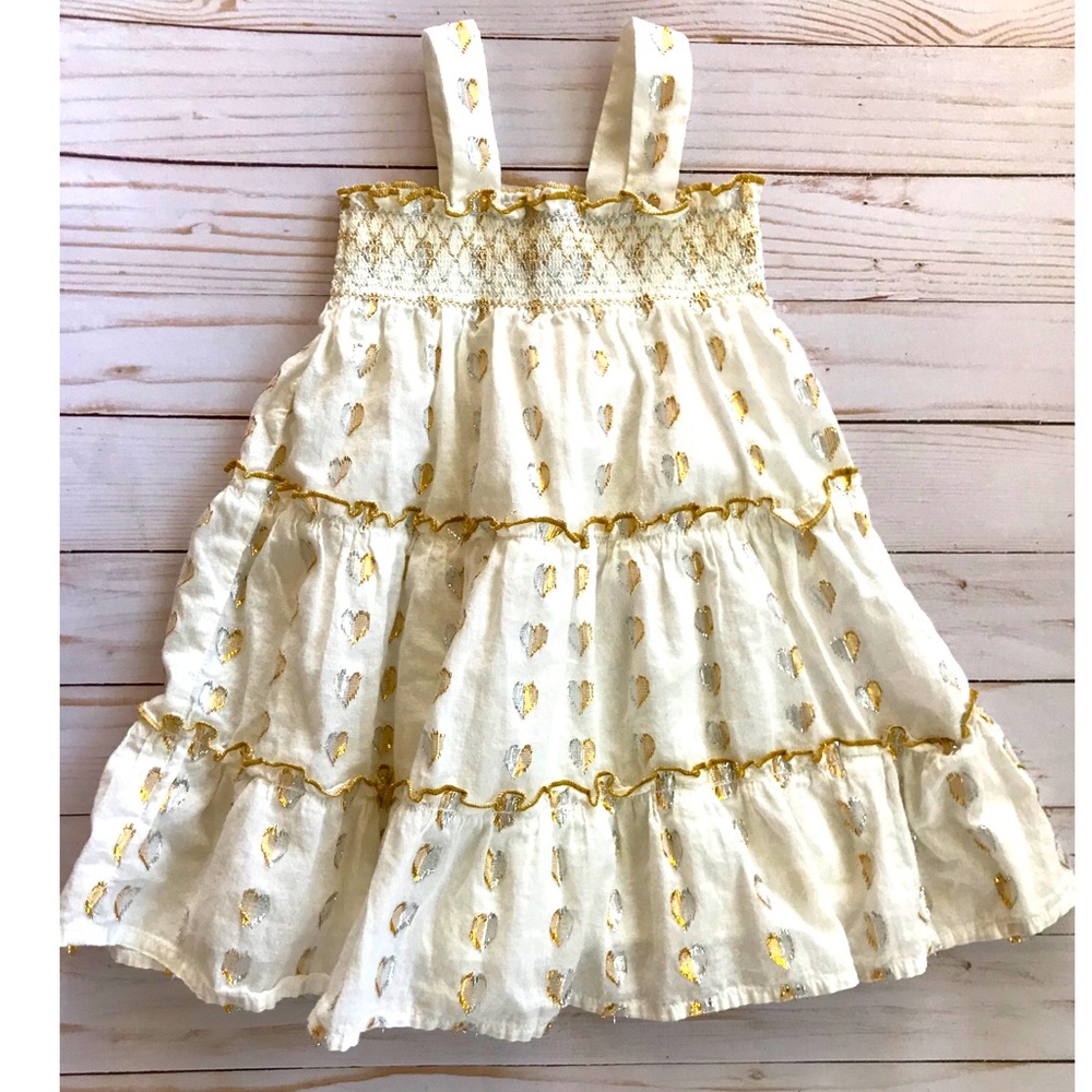 Lilt Toddler Girls Heart Print Design Smocked Dress Size 2T
